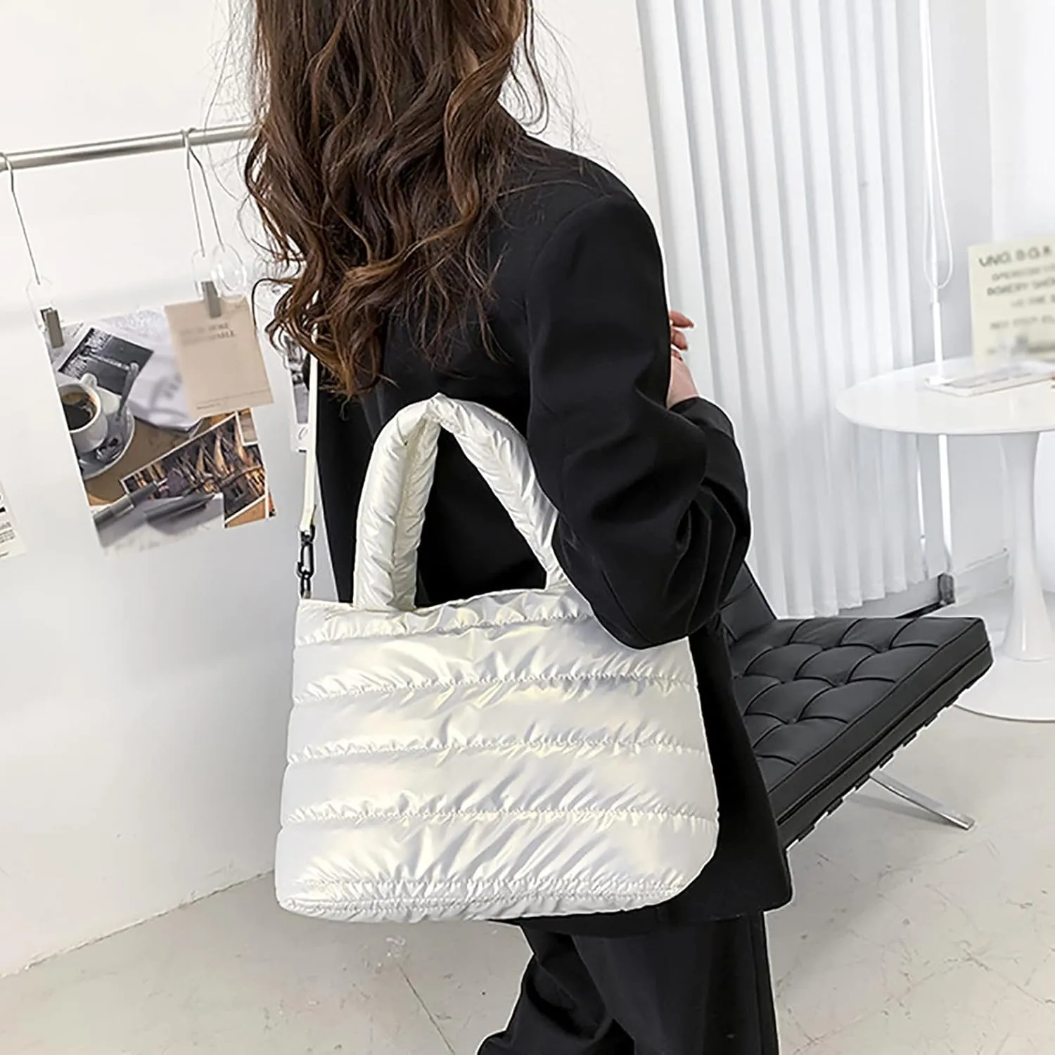 Travel Crossbody Bags for Women Designer Satchel Handbags Top-Handle Purses with Strap Waterproof Versatile Bag(White)
