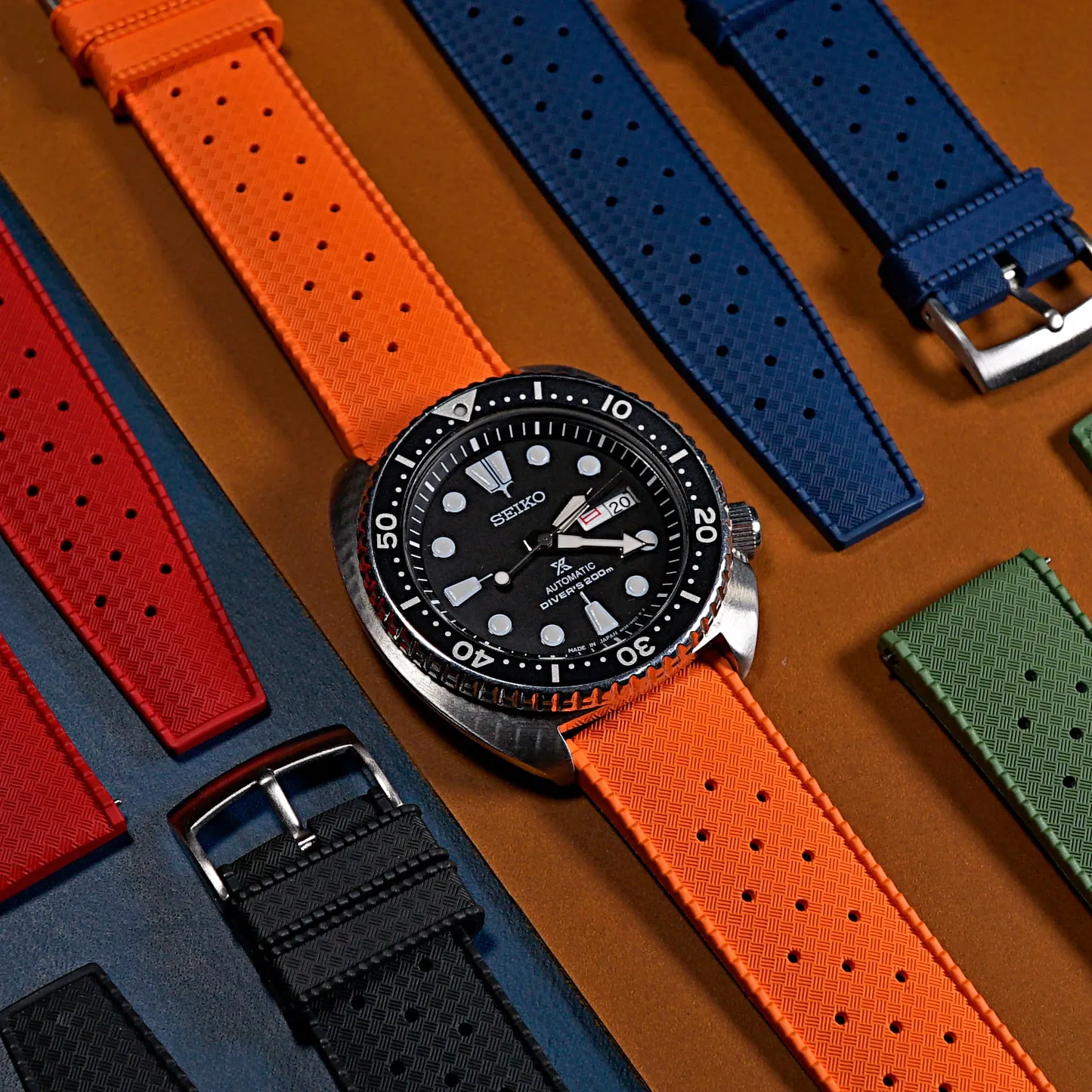 Tropic FKM Rubber Strap in Orange