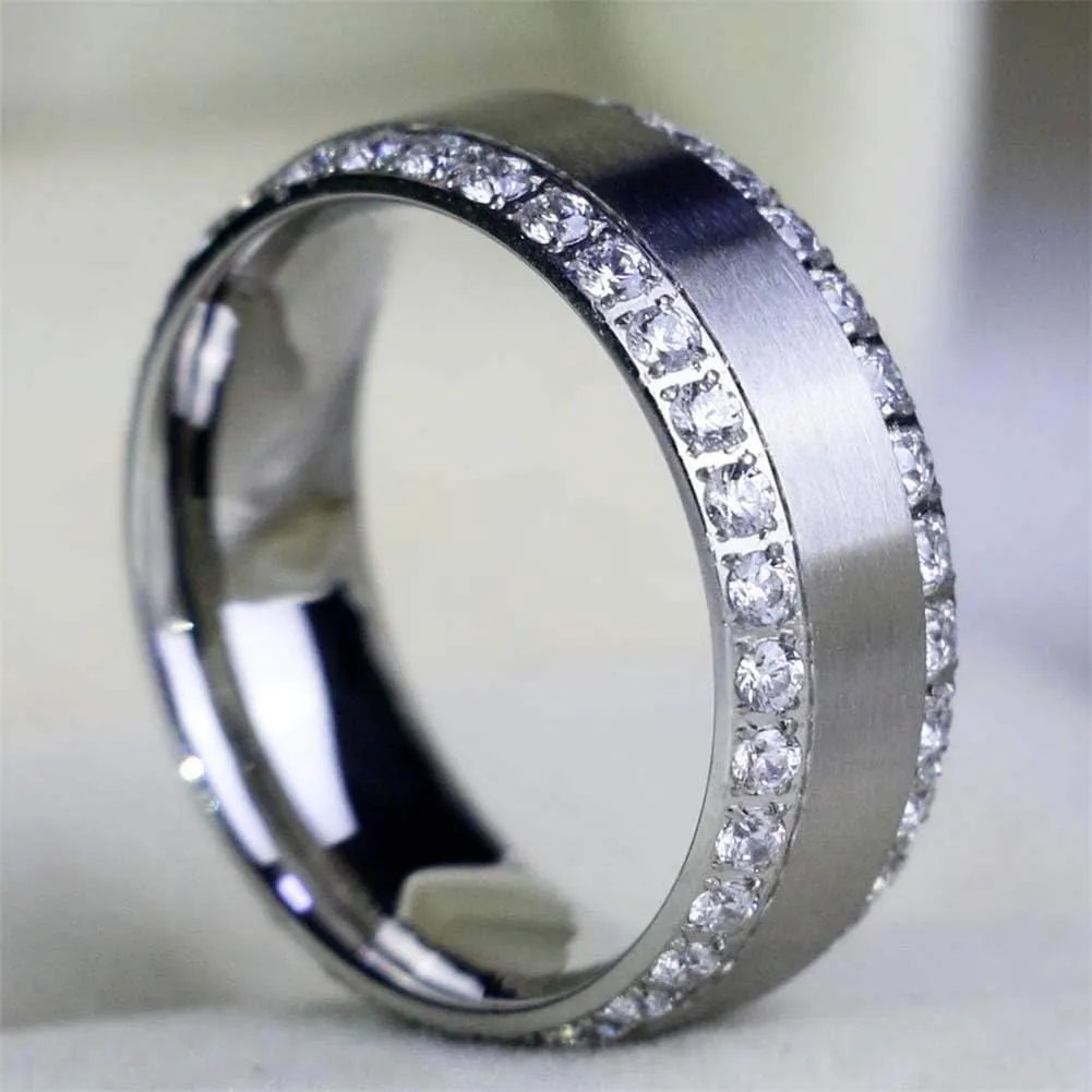 Two Rings His Hers Wedding Ring Sets Couples Matching Rings Women's 2pc Yellow Gold Plated Square CZ Wedding Engagement Ring Bridal Sets & Men's Titanium Wedding Band