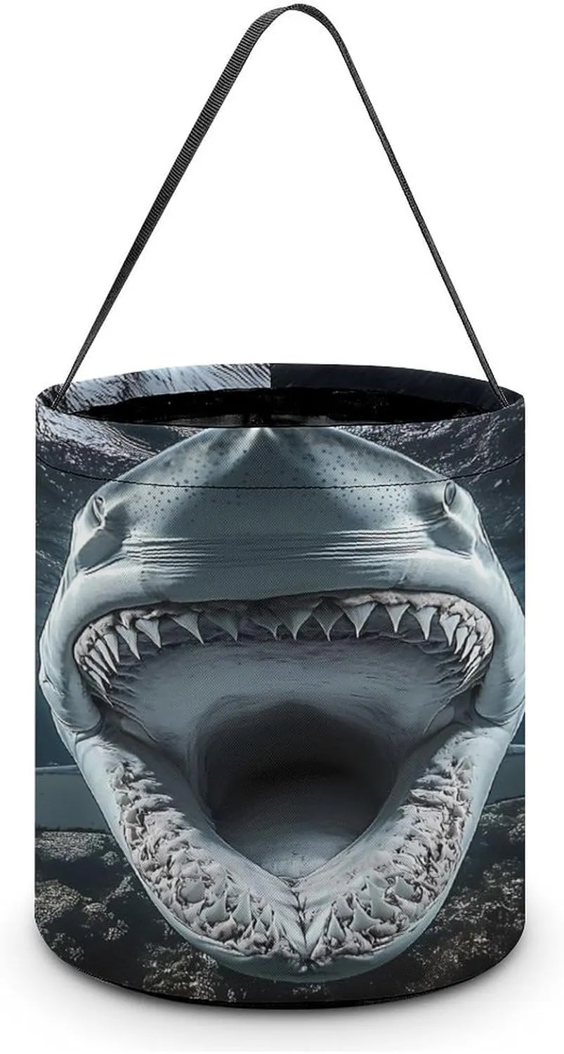 Underwater Ocean Shark Halloween Candy Bag Candy Tote Bucket Gift Bags Party Supplies for Women Men