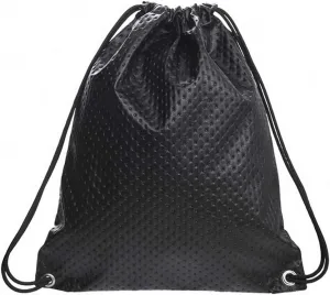 Unisex Solid Backpack Bucket Shoulder Bags Leather Girls Draw Pocket Dark Grey 12 inches
