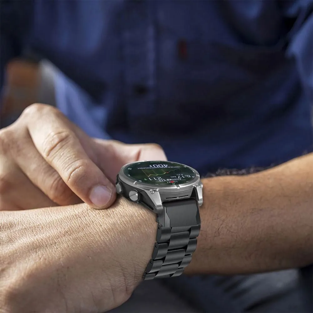 Universal Garmin 22mm QuickFit Rem Tech-Protect Rustfri Stål Rem - Sølv