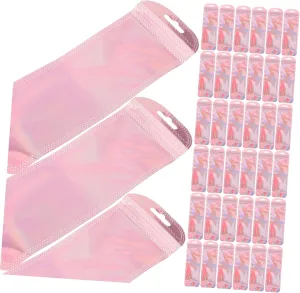 VALICLUD 100pcs Pouch Self Seal Zipper Plastic Zipper Bag Pink Bag Small Sealed Bag Self Sealing Bags Clear Zipper Zip Seal Bags Bolsitas para Joyeria Travel Strip Jewelry PVC