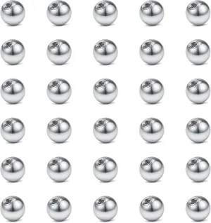 VCMART 16G 18G Replacement Balls Externally Threaded Piercing Balls for Lip Septum Nose Cartilage Tragus Helix Daith Rook Ear Piercing Jewelry 2.5-8mm Surgical Stainless Steel Metal Balls Silver