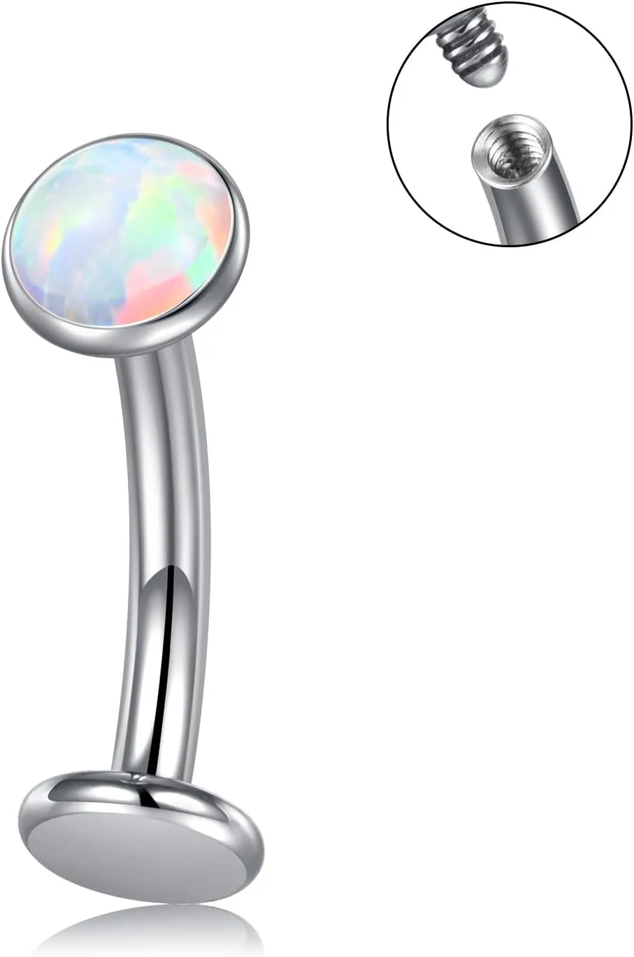 VCMART Floating Titanium Belly Button Ring G23 Titanium Internally Threaded Belly Button Piercing 14G Hypoallergenic Belly Rings for Women 10mm 12mm 14mm Long Belly Piercing Jewelry
