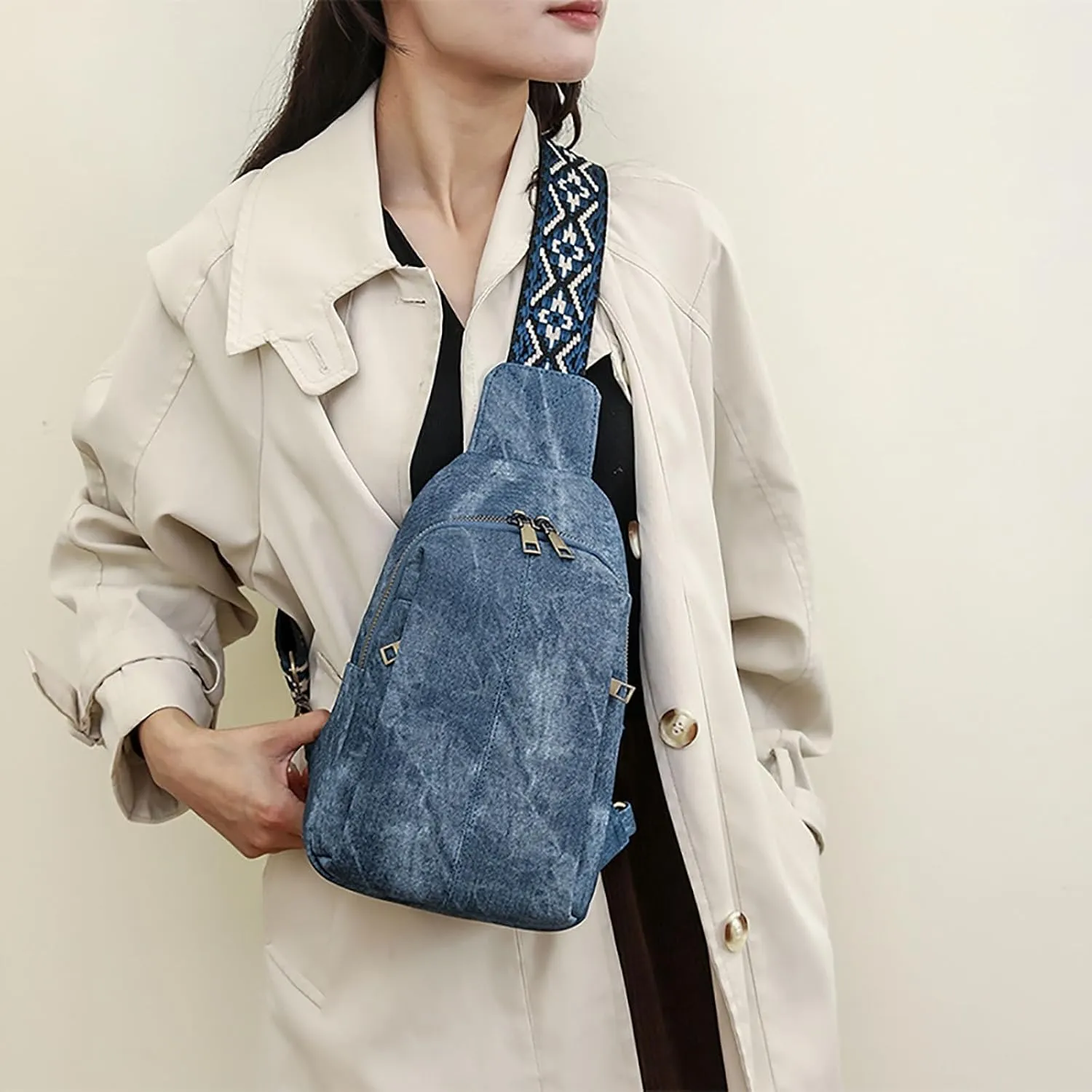 Vegan Leather Small Crossbody Bag for Women Anti Theft Crossbody Bags for Women Stylish Shoulder Bag(Blue)