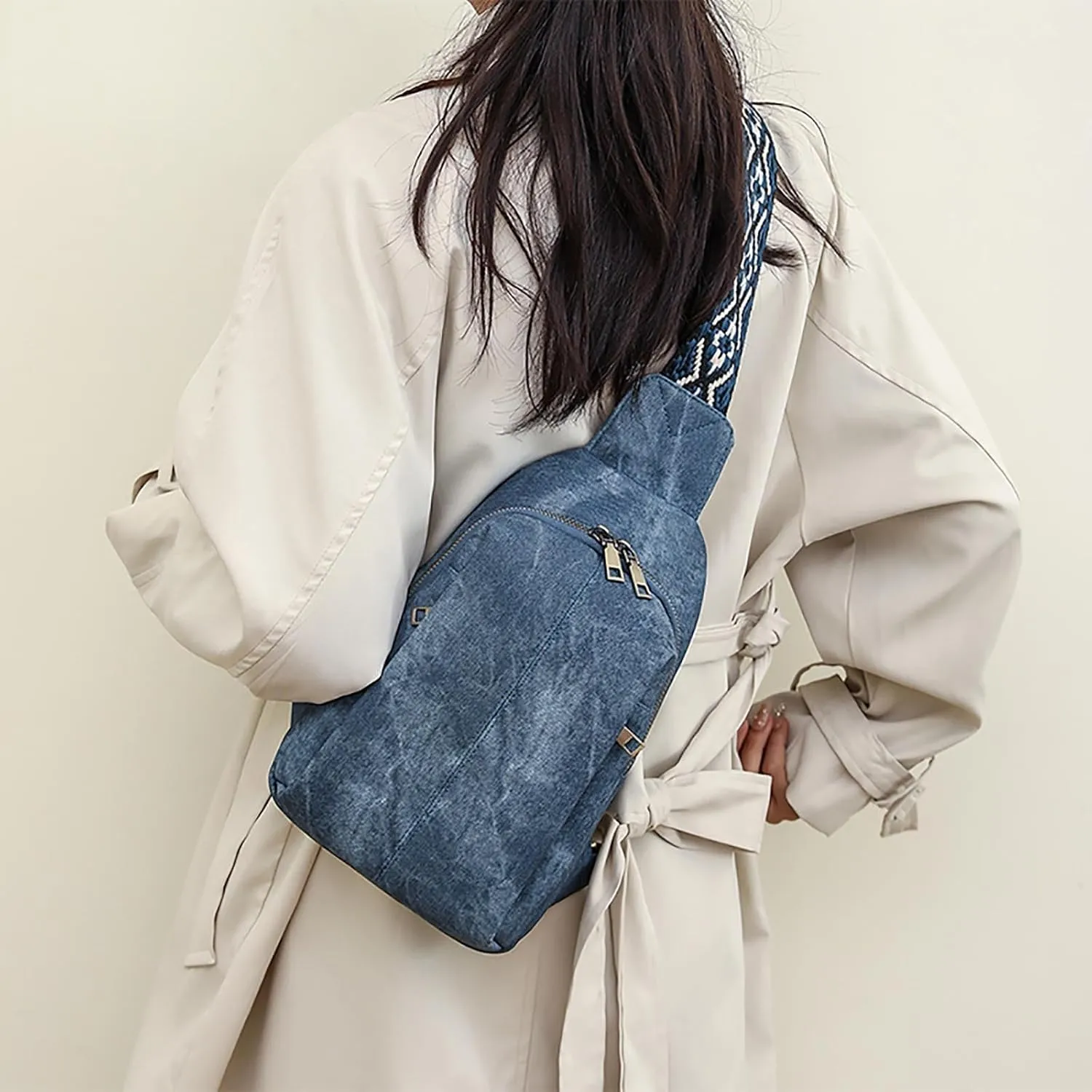 Vegan Leather Small Crossbody Bag for Women Anti Theft Crossbody Bags for Women Stylish Shoulder Bag(Blue)