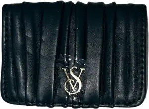 Victoria's Secret Flap Card Case Keychain Color Green/Black Ivy Pleated New