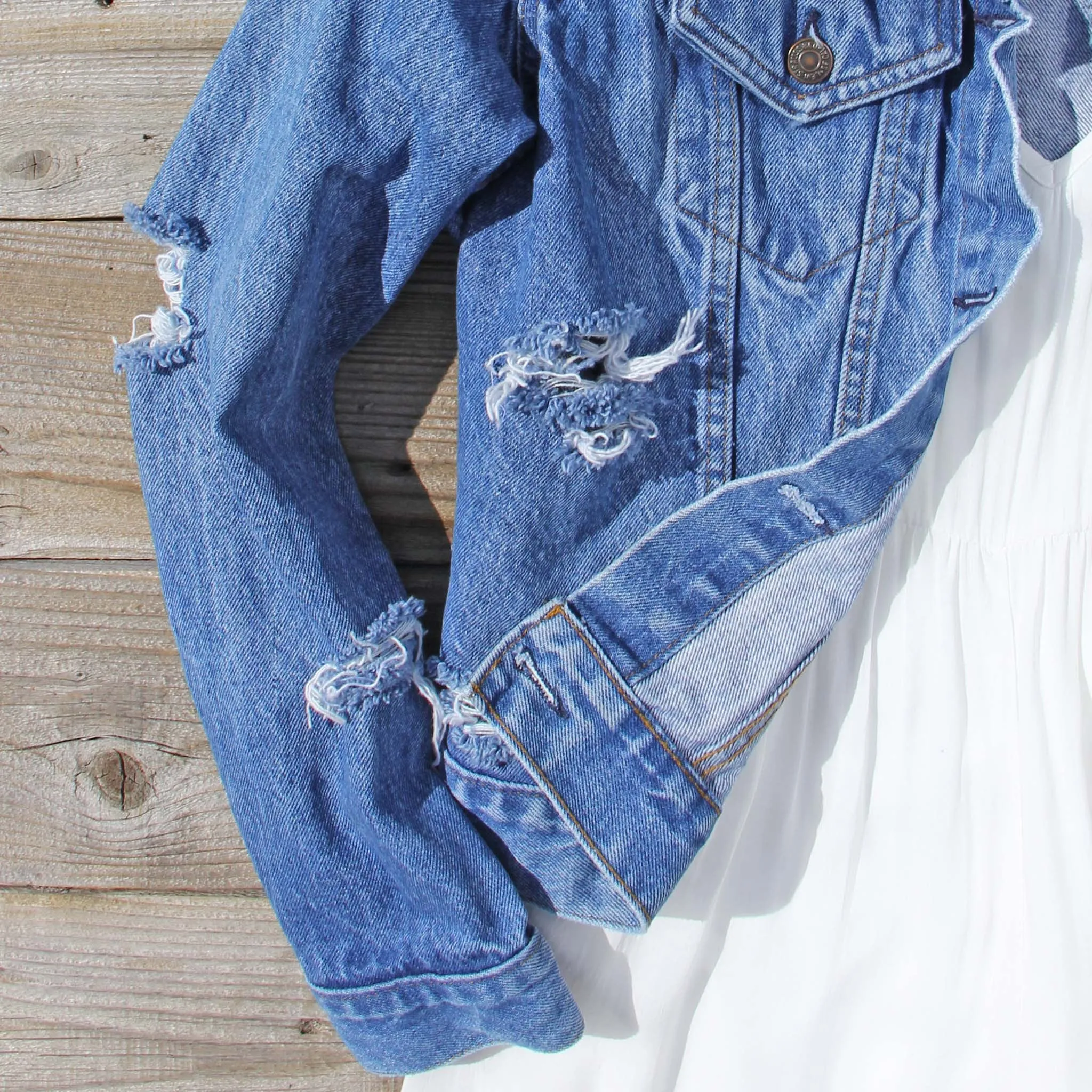 Vintage Distressed Jean Jacket