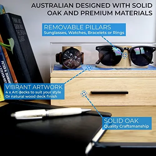 Watch Box Organizer Solid Oak Wood