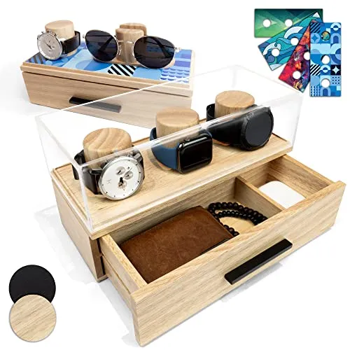 Watch Box Organizer Solid Oak Wood