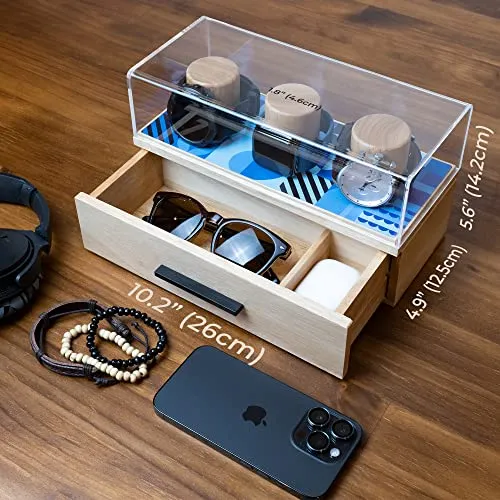 Watch Box Organizer Solid Oak Wood