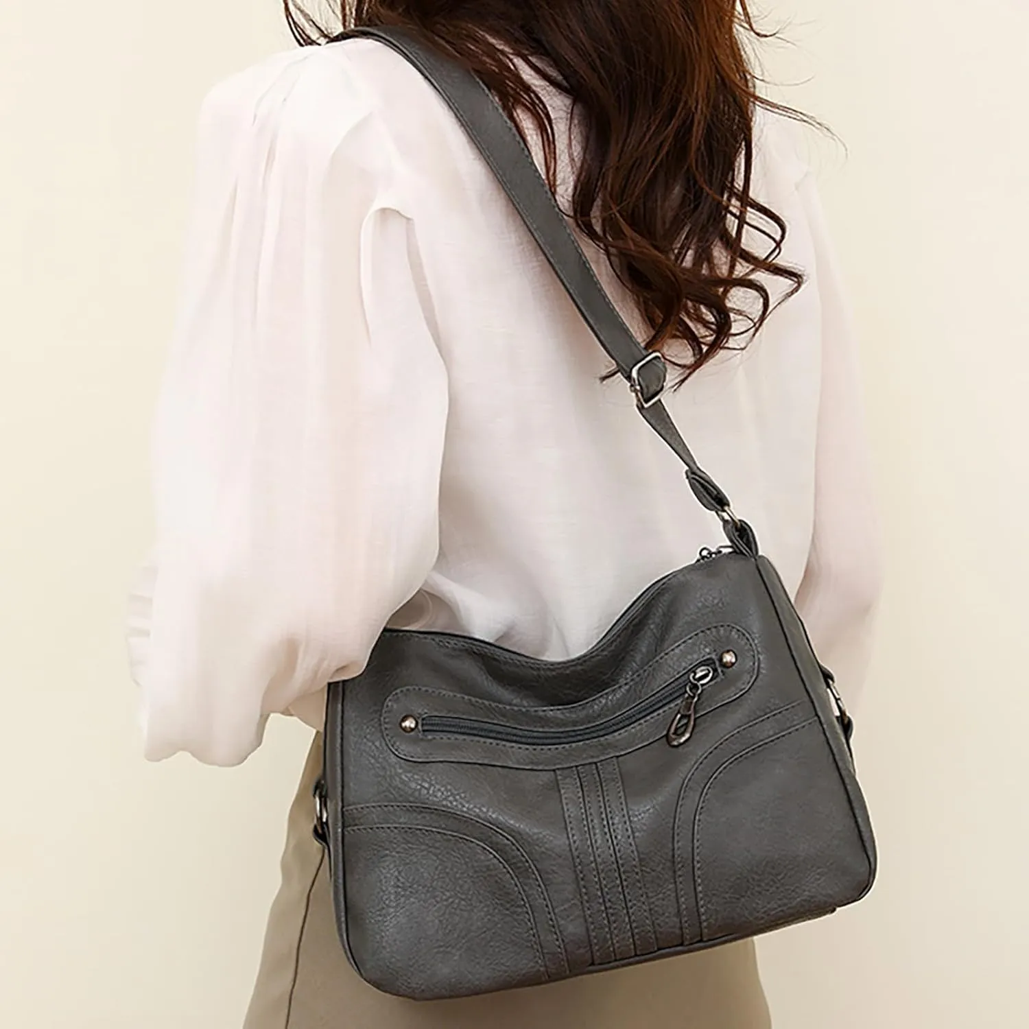 Waterproof Shoulder Bags for Women Crossbody Purses and Handbags Lightweight Pocketbook Small Clear Backpacks(Grey)