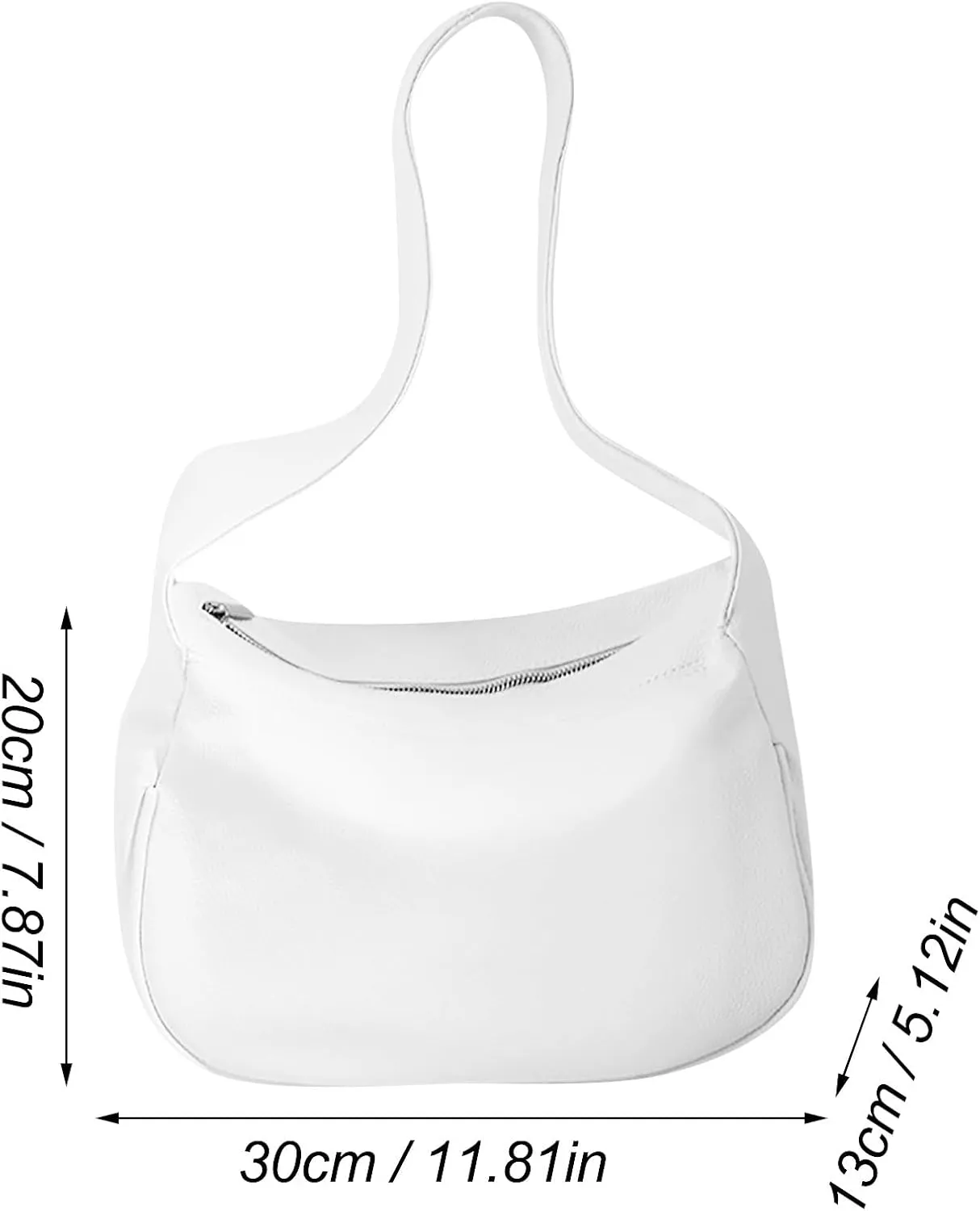 White Crossbody Saddle Bag Simple Fashion Shoulder Lightweight Woman Bag Large Messenger Bag Backpack (White, One Size)