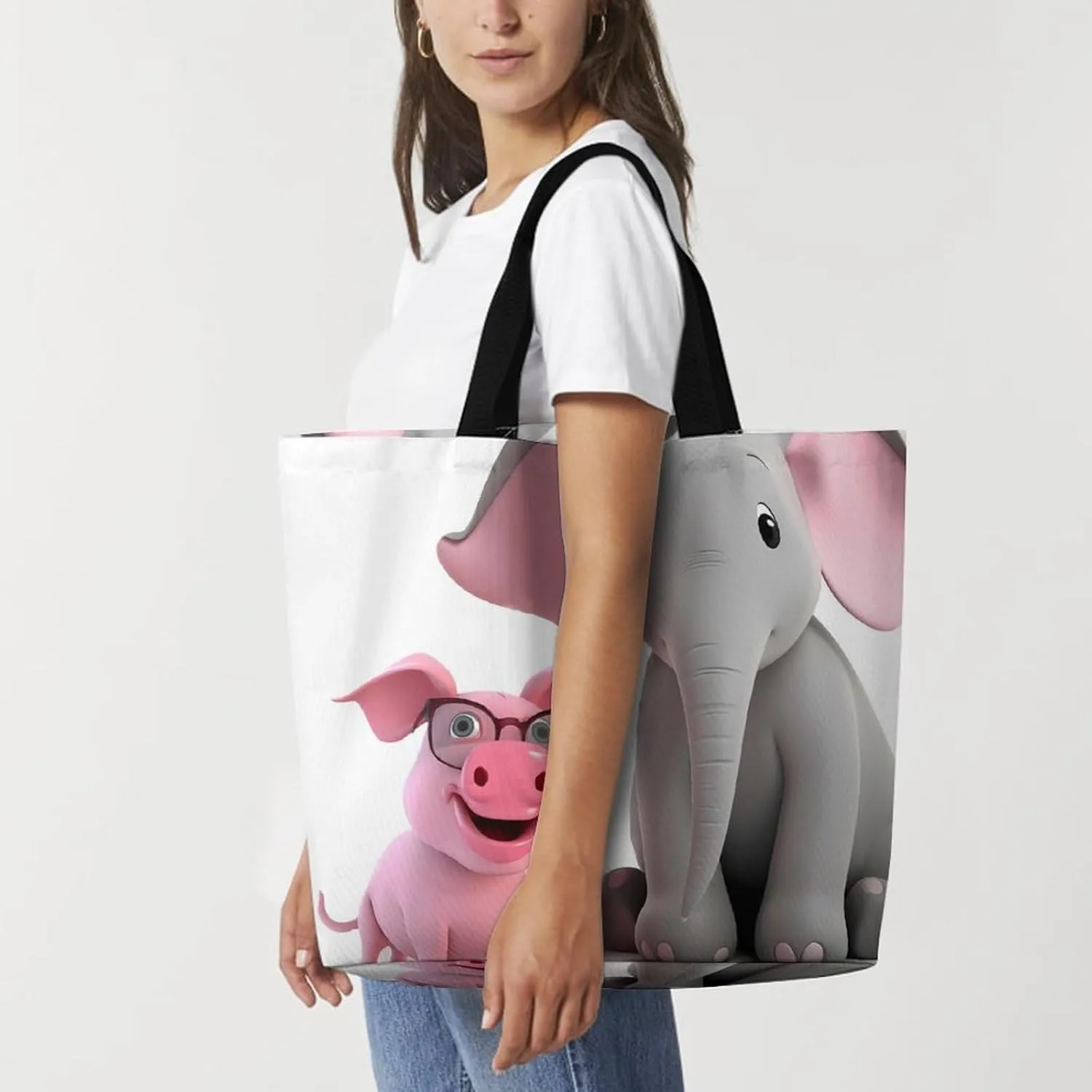 Wildlife Animal Snail Beach Bag Reusable Tote Bag Foldable Grocery Bags Women Shopping Bags for Daily Essentials