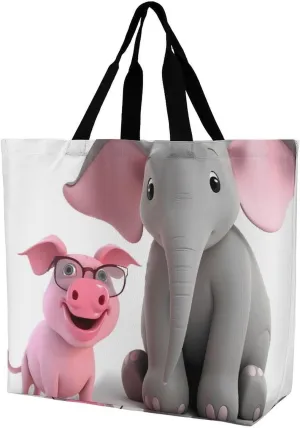 Wildlife Animal Snail Beach Bag Reusable Tote Bag Foldable Grocery Bags Women Shopping Bags for Daily Essentials