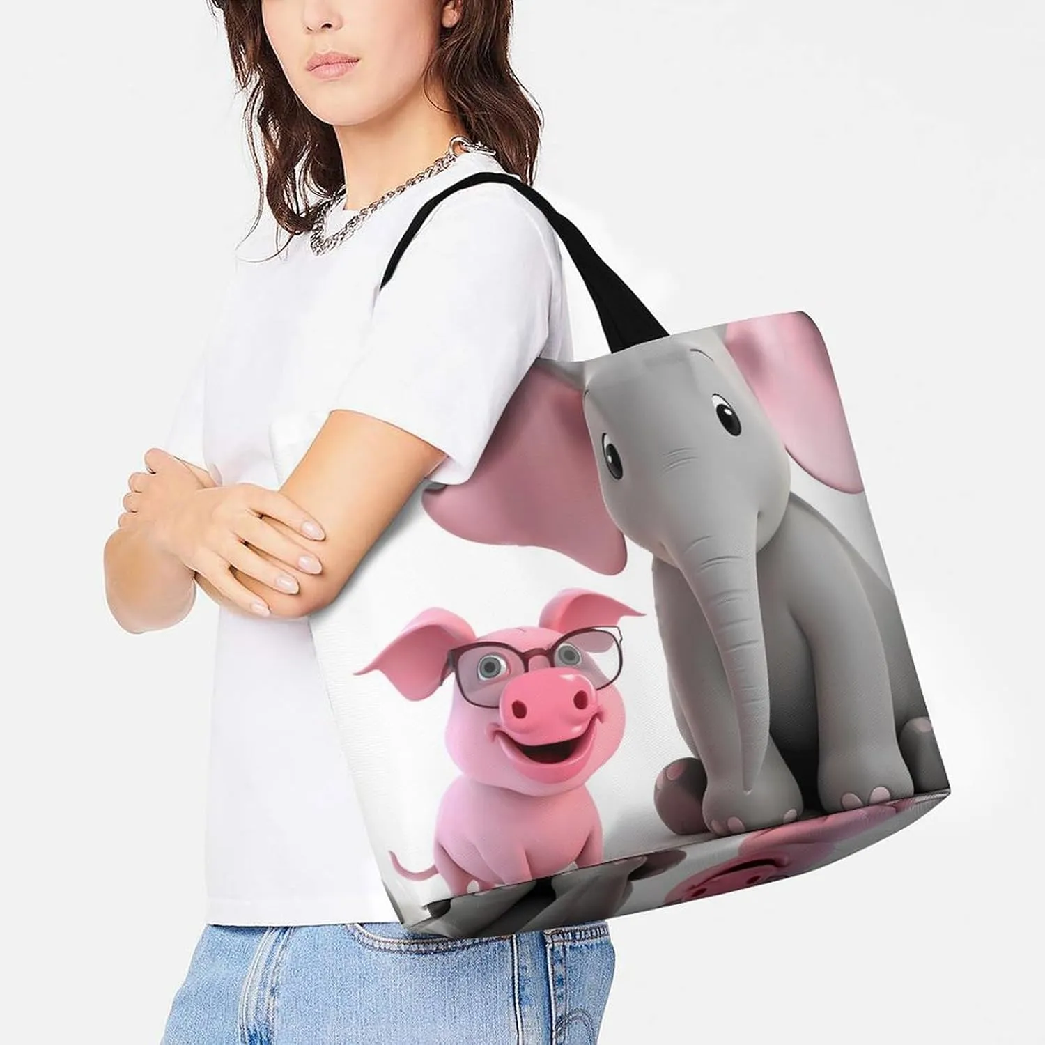 Wildlife Animal Snail Beach Bag Reusable Tote Bag Foldable Grocery Bags Women Shopping Bags for Daily Essentials