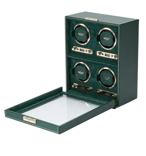 WOLF British Racing 4 Piece Watch Winder in Green