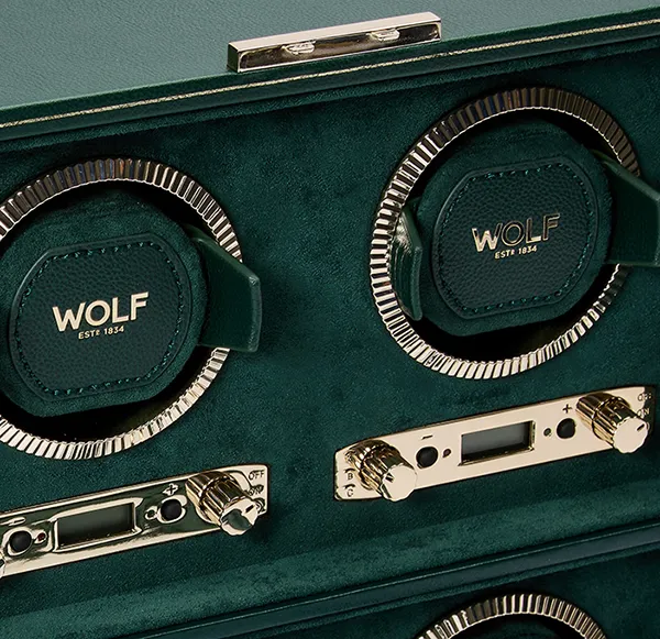 WOLF British Racing 4 Piece Watch Winder in Green