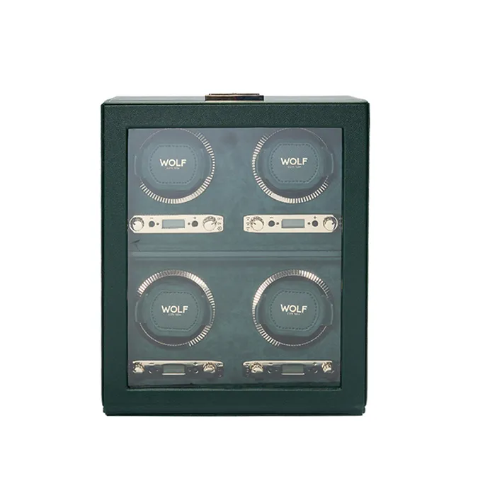 WOLF British Racing 4 Piece Watch Winder in Green