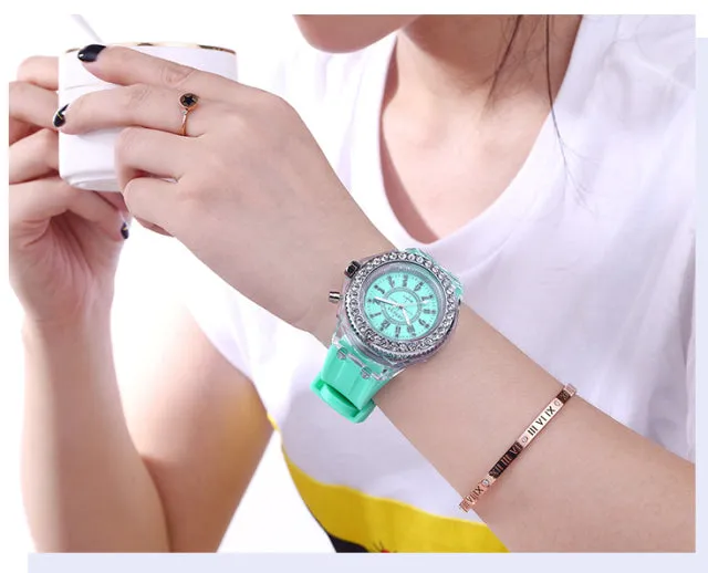 Women Flash Luminous Personalized Rhinestone Led Watch
