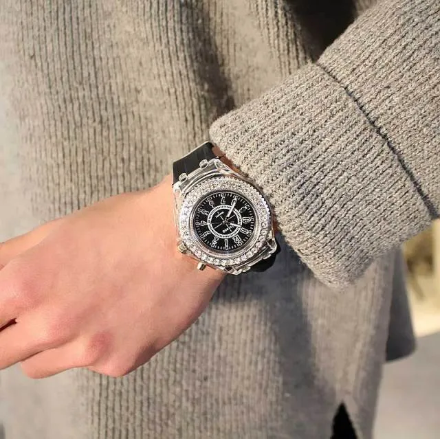 Women Flash Luminous Personalized Rhinestone Led Watch