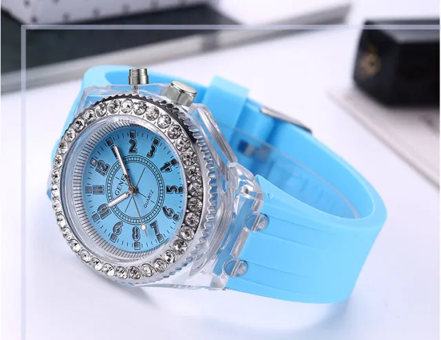 Women Flash Luminous Personalized Rhinestone Led Watch