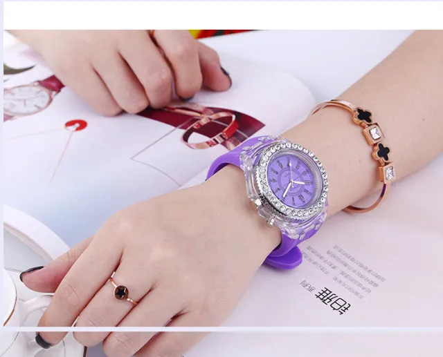 Women Flash Luminous Personalized Rhinestone Led Watch