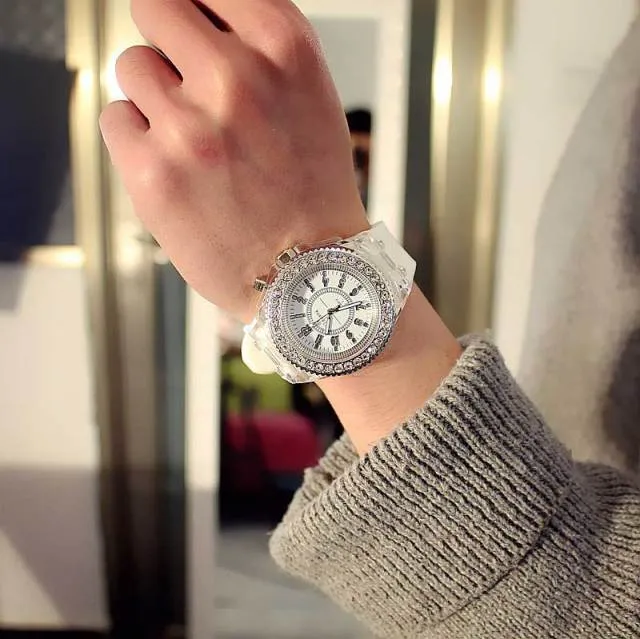 Women Flash Luminous Personalized Rhinestone Led Watch