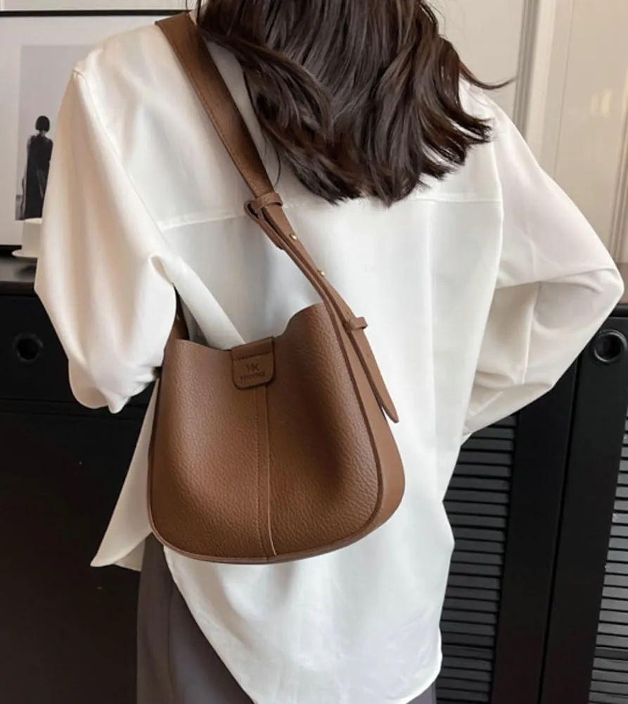 Womens 2pcs Casual Vegan Leather Shoulder Bags Hobo Crossbody Bag Travel Shoulder Bags Cute Purse Handbag