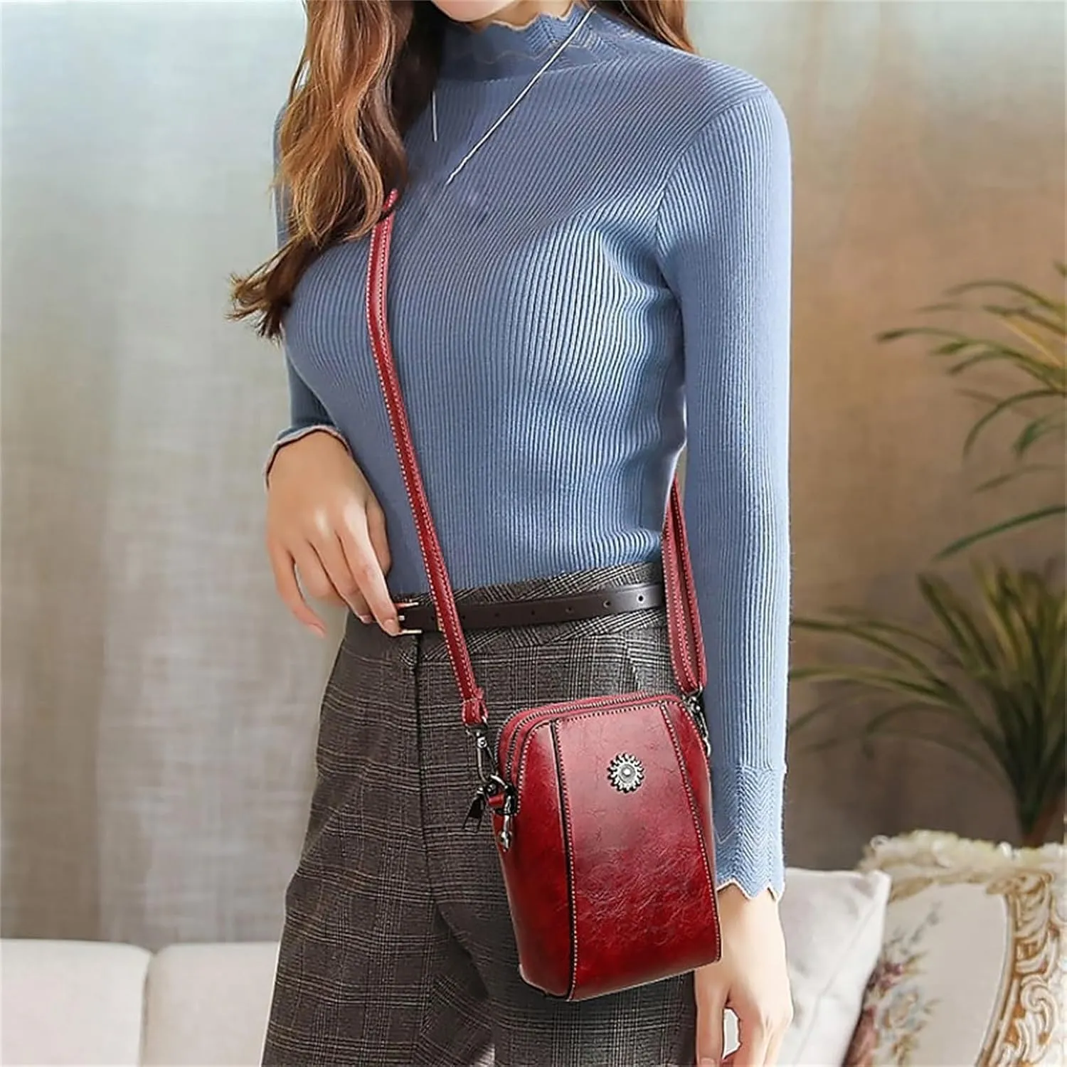 Women's Anti Theft Shoulder Bags Women's Shoulder Bags Tote Satchel Hobo Carry Options for Work and Daily Use(Red)