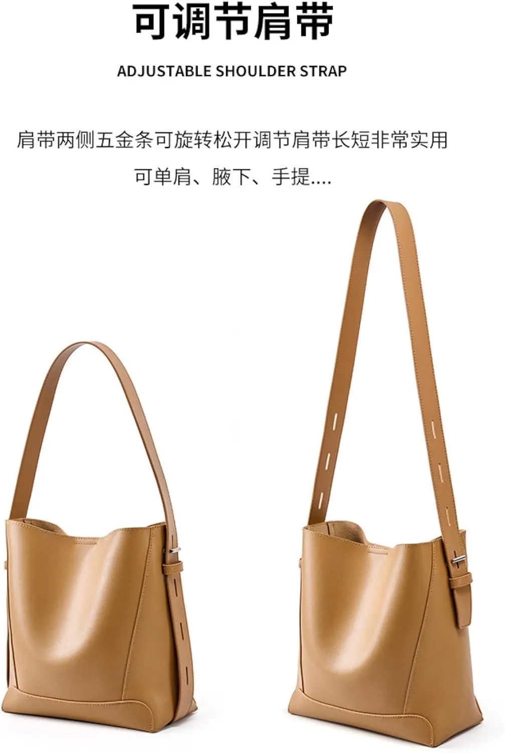 Women's Bags, Crossbody Bags, Leather Shoulder Bags, Large Capacity Commuter Bucket Bags