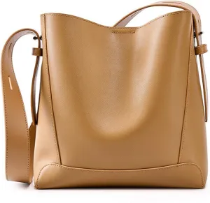 Women's Bags, Crossbody Bags, Leather Shoulder Bags, Large Capacity Commuter Bucket Bags
