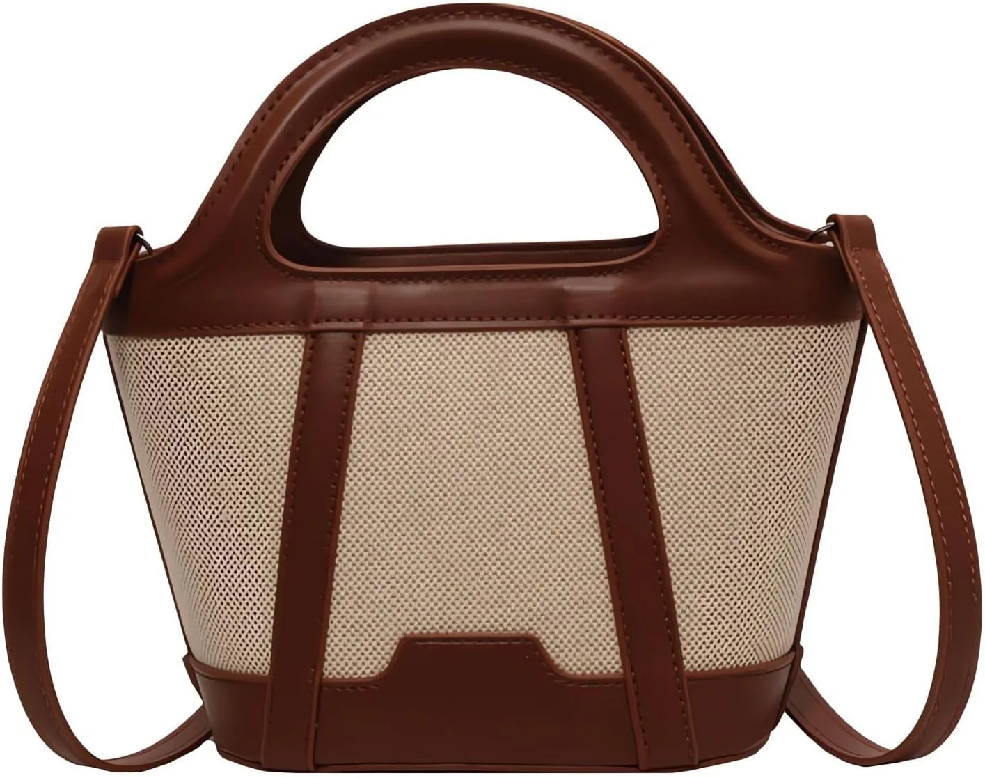 Women's Braid Quilted Handbags and Crossbody Bags,Female Purses Portable Bucket Bags Tote Bags Satchel Bags Brown