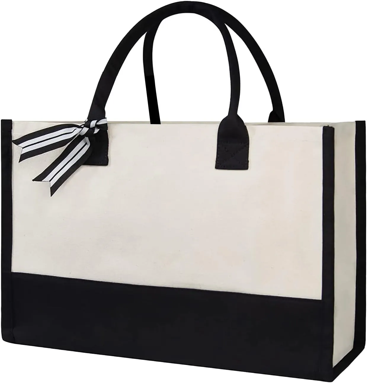 Women's Canvas Tote Bags with Zipper Shoulder Hobo Bags Top Handle Satchel Purses Waterproof Versatile Bag
