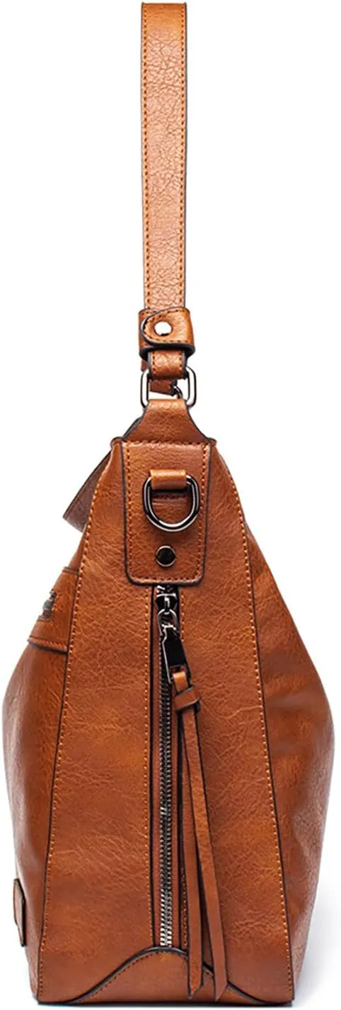 Women's Multi-Pocket Shoulder Bags Waterproof Nylon Crossbody Bags for Woman Trendy Womens Vacation Shoulder Bag(Black)