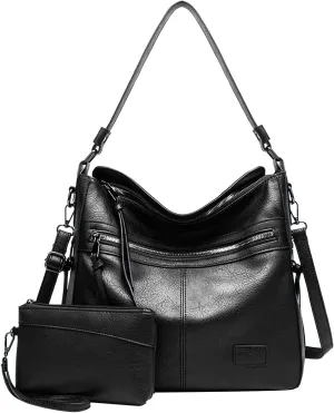 Women's Multi-Pocket Shoulder Bags Waterproof Nylon Crossbody Bags for Woman Trendy Womens Vacation Shoulder Bag(Black)
