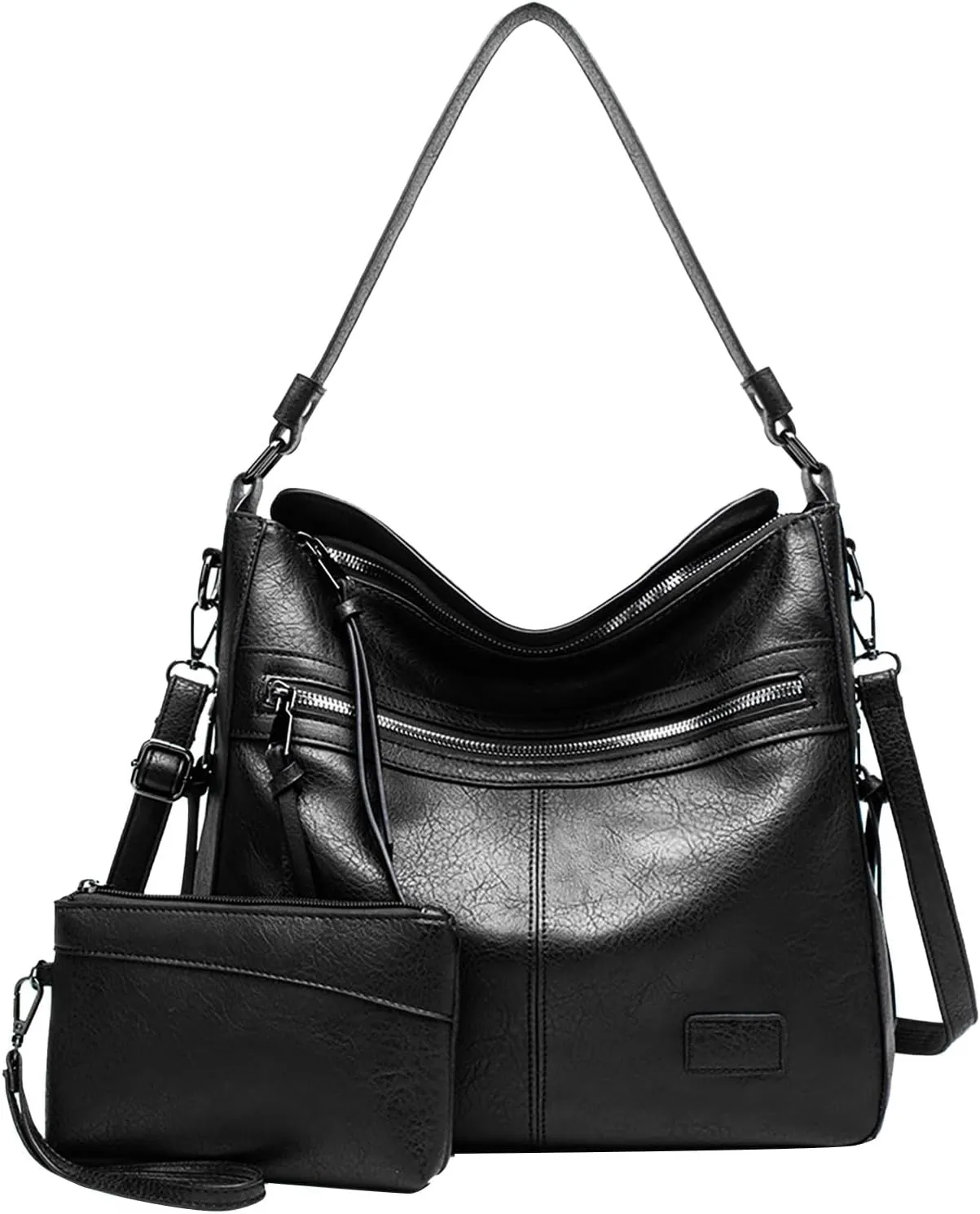 Women's Multi-Pocket Shoulder Bags Waterproof Nylon Crossbody Bags for Woman Trendy Womens Vacation Shoulder Bag(Black)