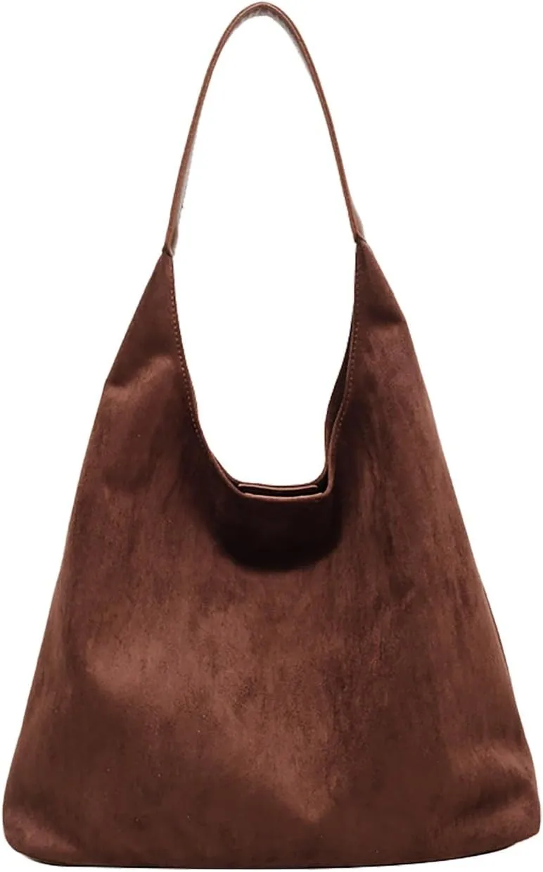 Women's Purses and Handbags Women's Crescent Shoulder Bags with Adjustable Strap Clear Bag for Stadium Events(Brown)