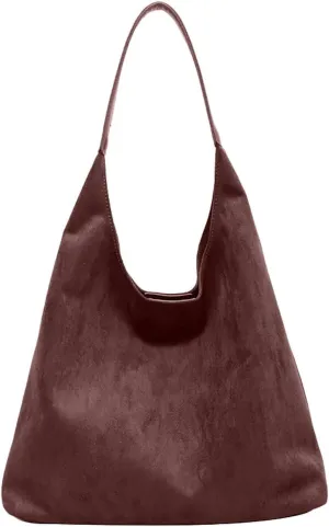 Women's Purses and Handbags Women's Crescent Shoulder Bags with Adjustable Strap Clear Bag for Stadium Events(Coffee)
