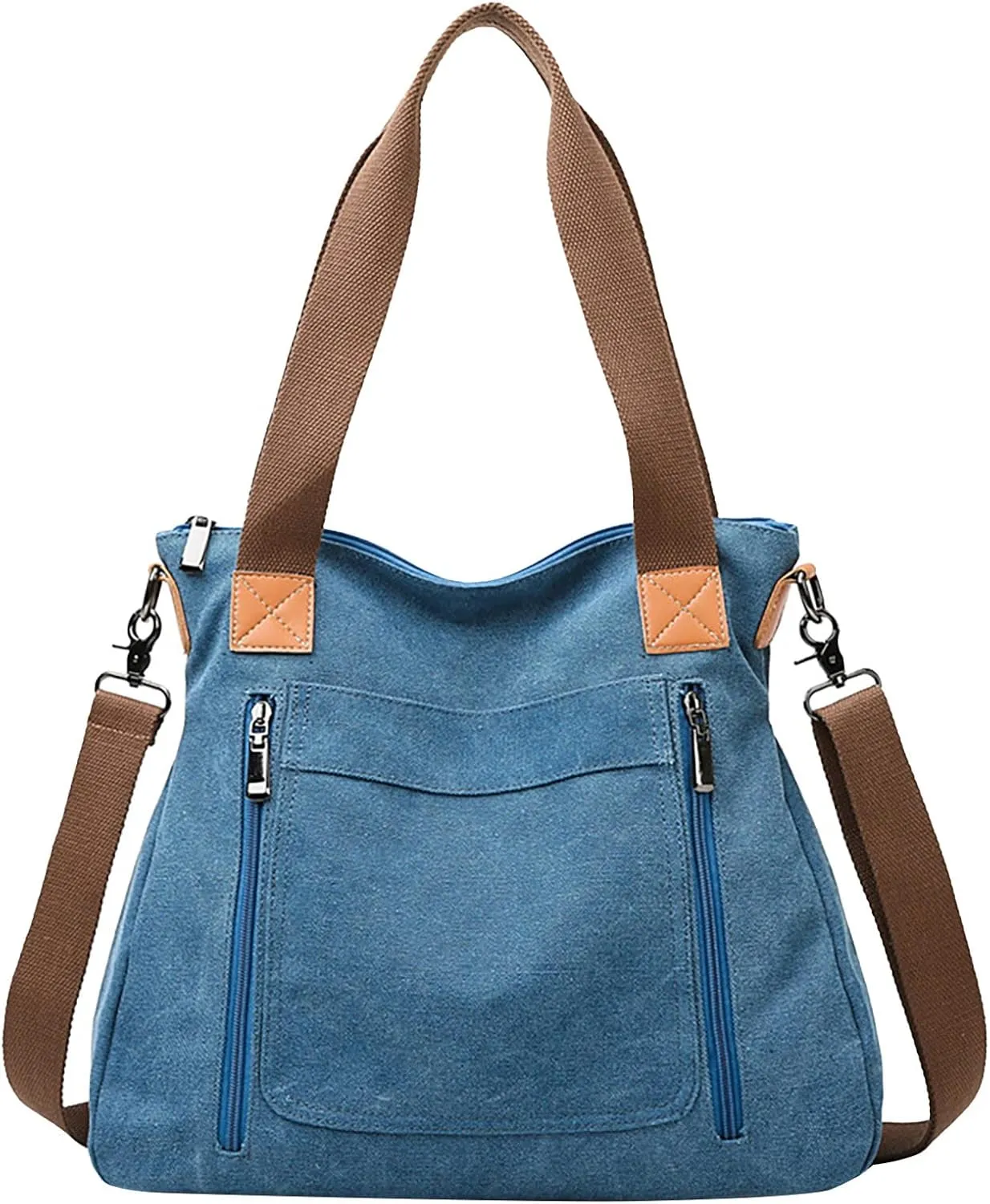 Women's Top-Handle Handbags Tote Bags and Wallets Set Shoulder Satchel Handbags Purse for Women Cross Body Bag(Blue)
