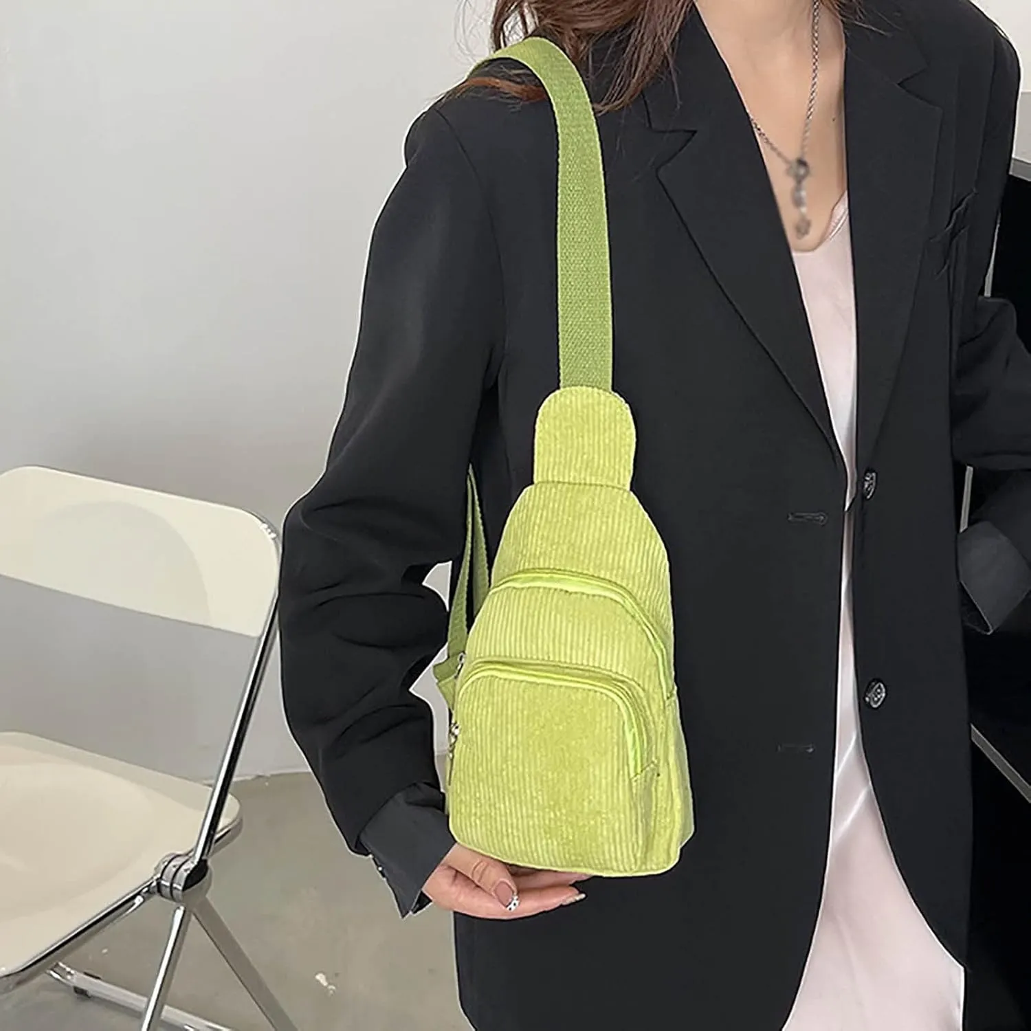 Women's Waterproof Crossbody Purses Stadium Approved with Front Pocket for Concerts Mens Work Backpack(Green)