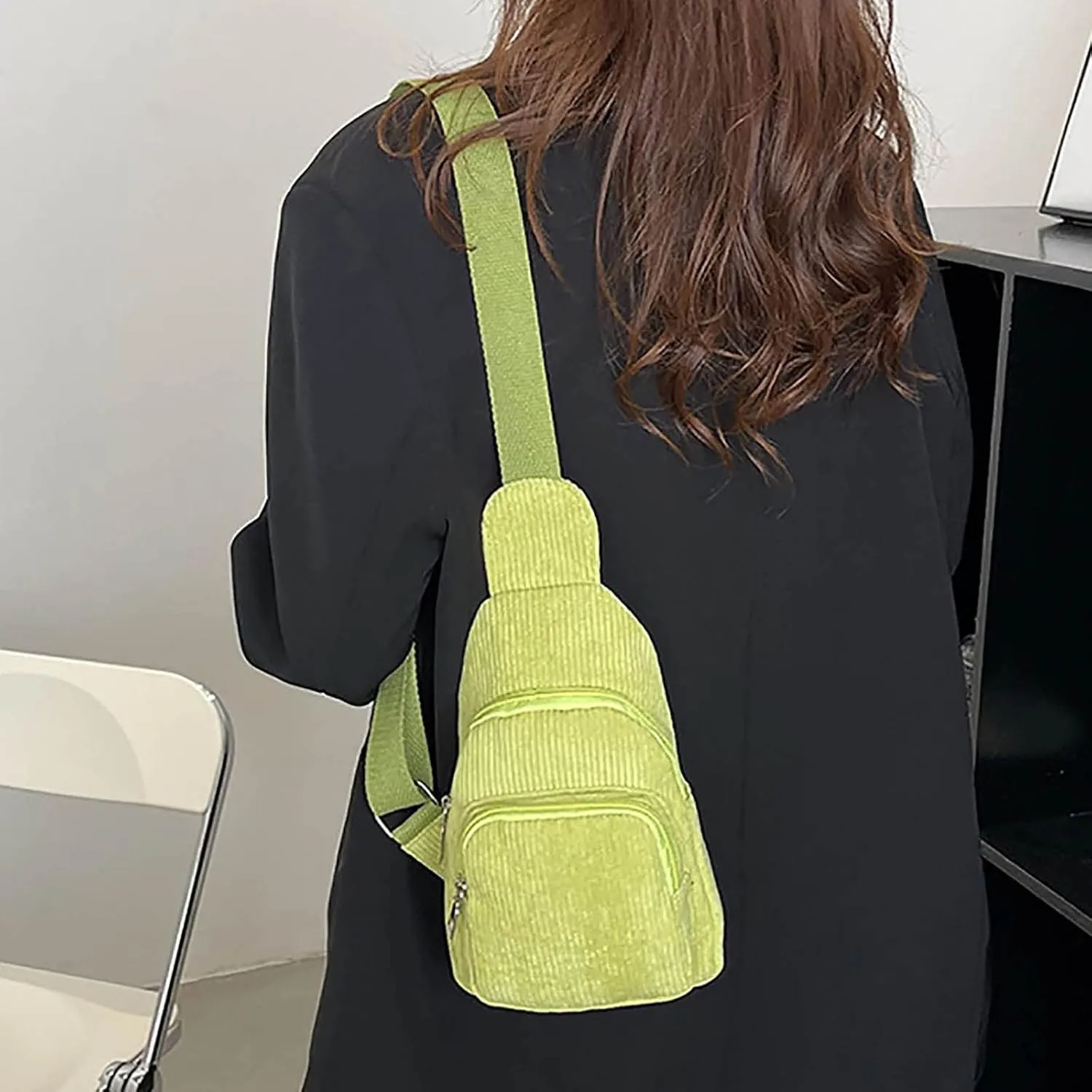 Women's Waterproof Crossbody Purses Stadium Approved with Front Pocket for Concerts Mens Work Backpack(Green)