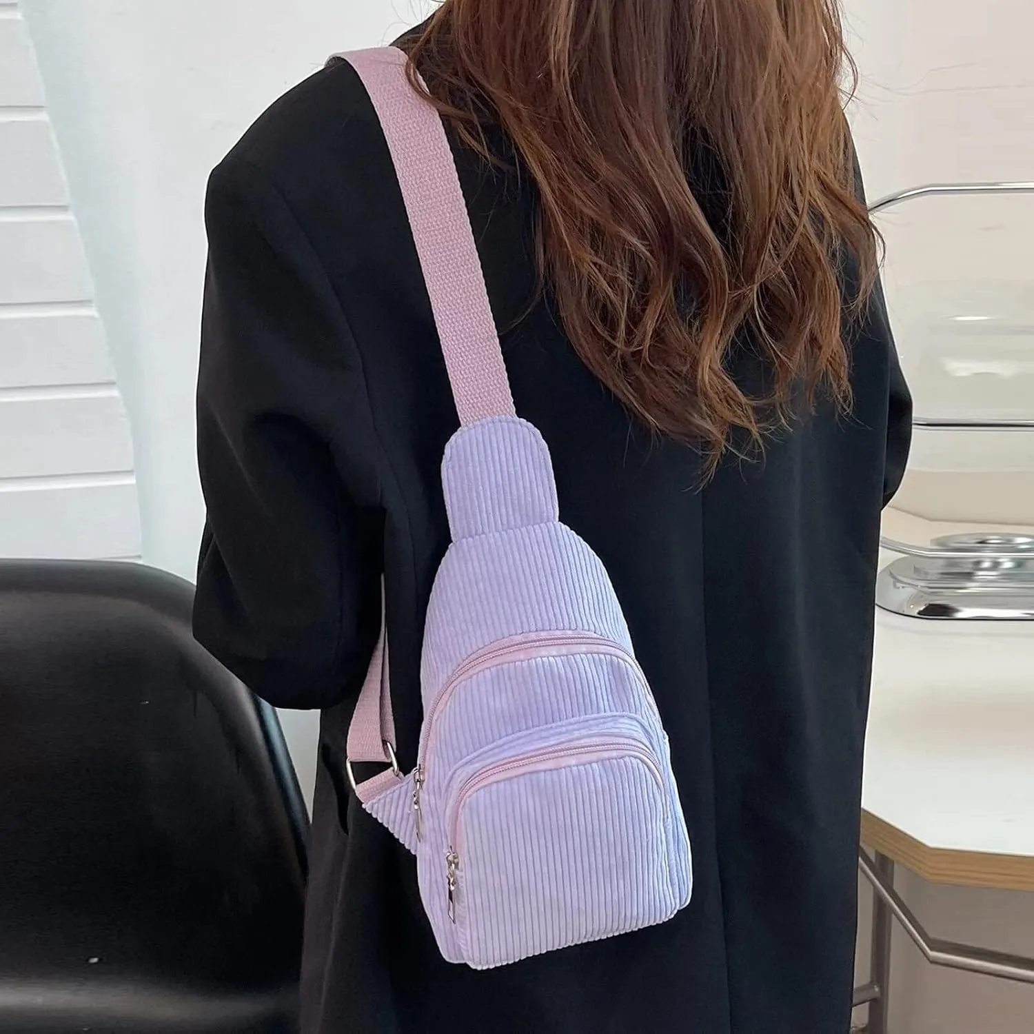 Women's Waterproof Crossbody Purses Stadium Approved with Front Pocket for Concerts Mens Work Backpack(Purple)