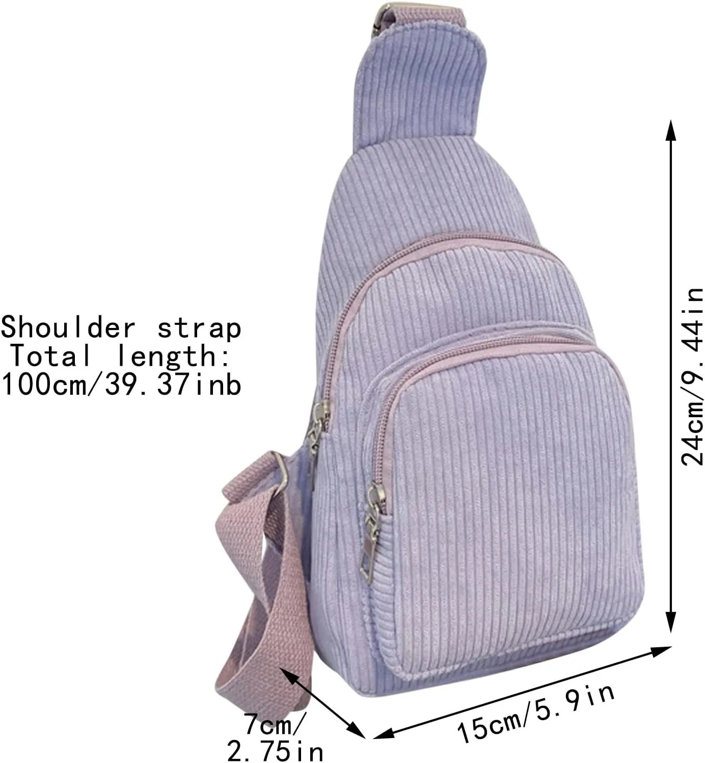 Women's Waterproof Crossbody Purses Stadium Approved with Front Pocket for Concerts Mens Work Backpack(Purple)